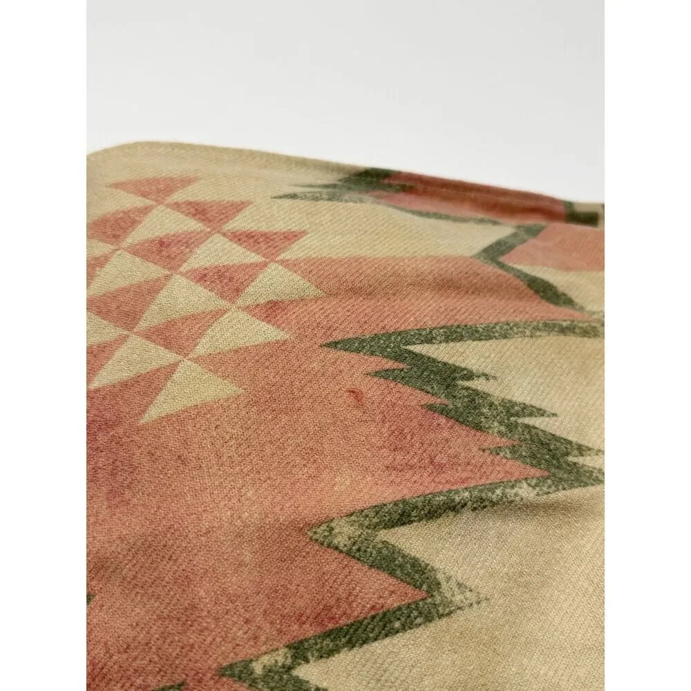 Vintage RALPH LAUREN WHITE SANDS Southwestern Green Pink FULL Bedskirt 15.5”